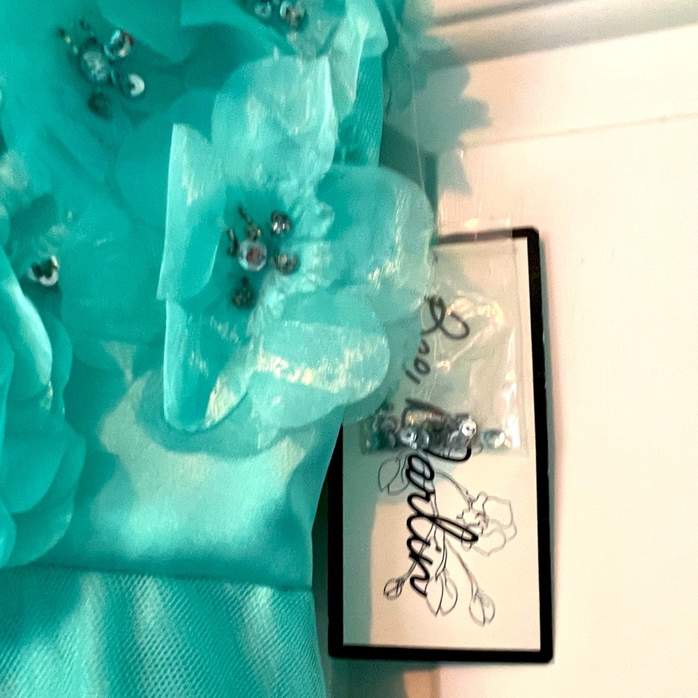 Blue floral Prom Dress Bee Darlin NWT - Picture 3 of 6